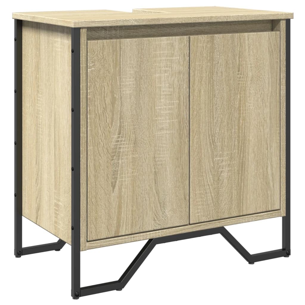 Szafka łazienkowa pod umywalkę, dąb sonoma, 60 x 35 x 60 cm, designerskie drewno, szafka łazienkowa, wolnostojąca do salonu, jadalni, kuchni, nowoczesny styl