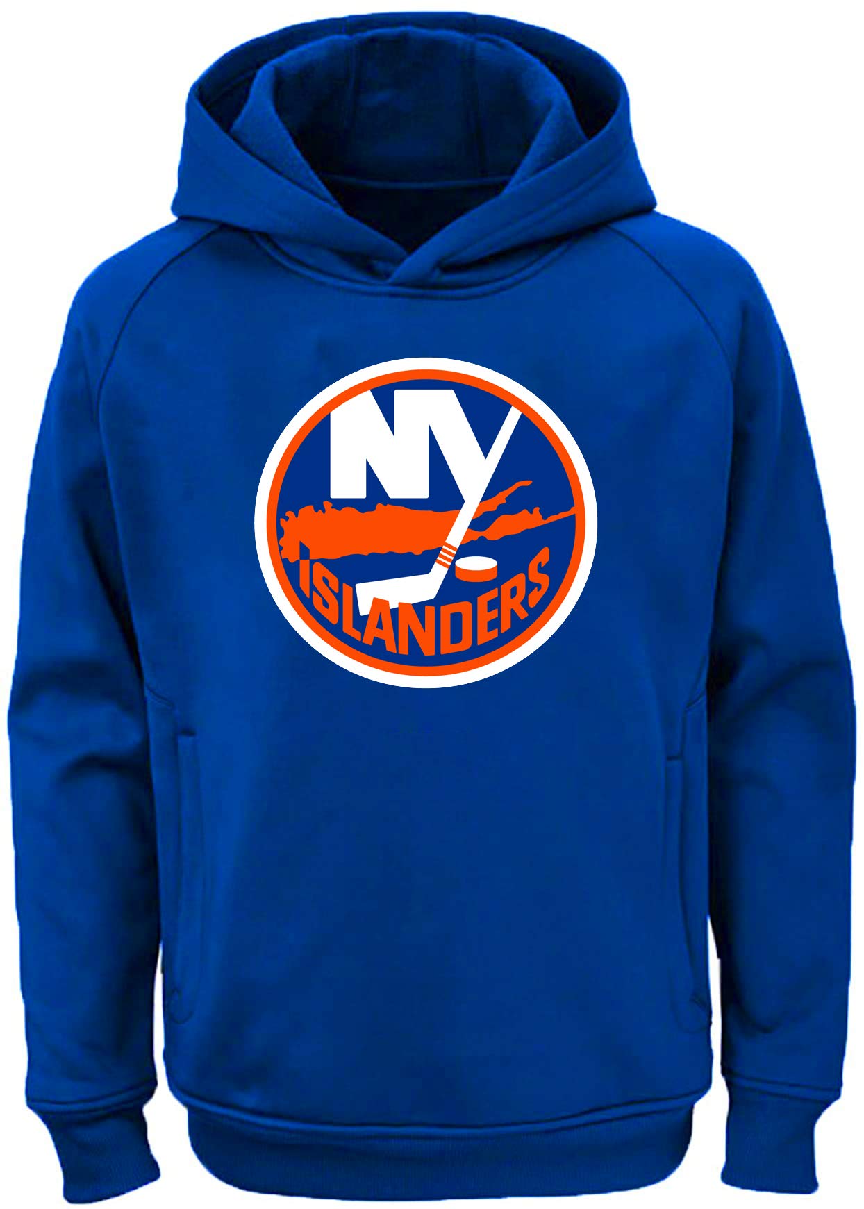 Outerstuff NHL Youth 8-20 Team Color Performance Primary Logo Pullover Sweatshirt Hoodie, New York Islanders Blue, 18-20 — image 1