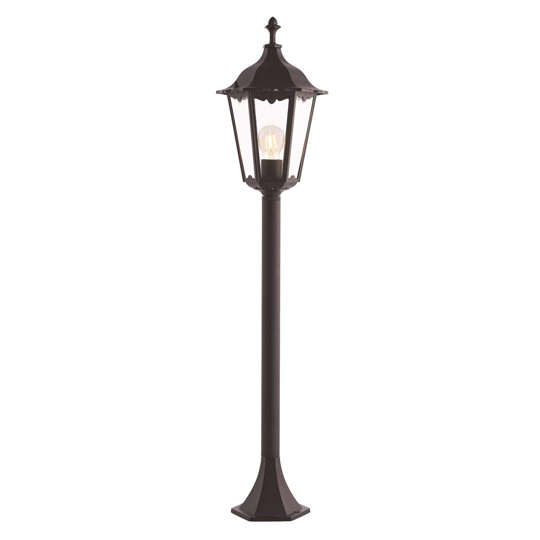 Endon Black Burford Bollard Ip44 60W Floor Post Bollard Light Matt For Outdoor