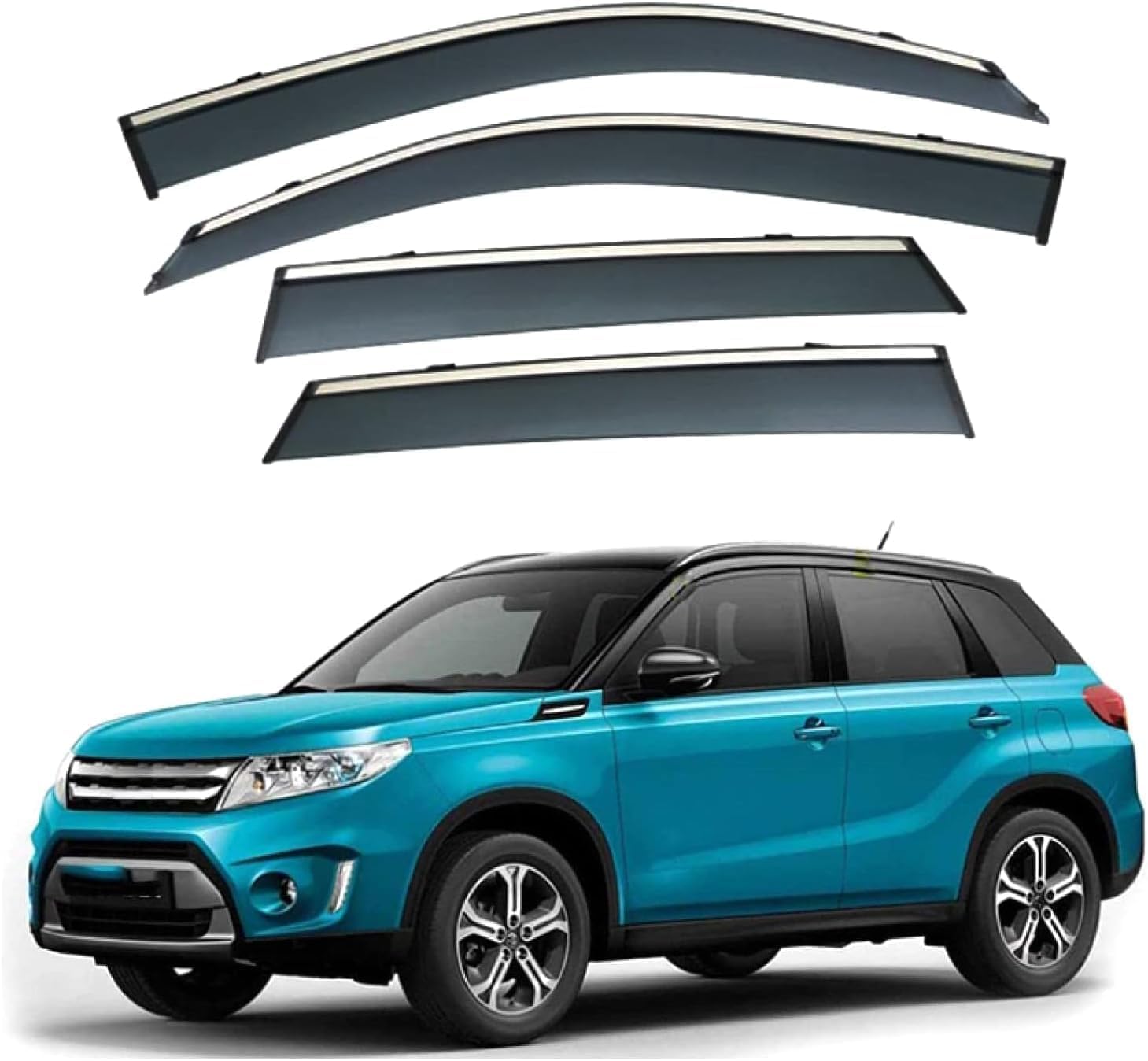 PANXUC Car Wind Deflectors for Suzuki Vitara 2016-2023, Side Window Wind Rain Deflector Window Visor Sun Rain Guard Smoke Guards