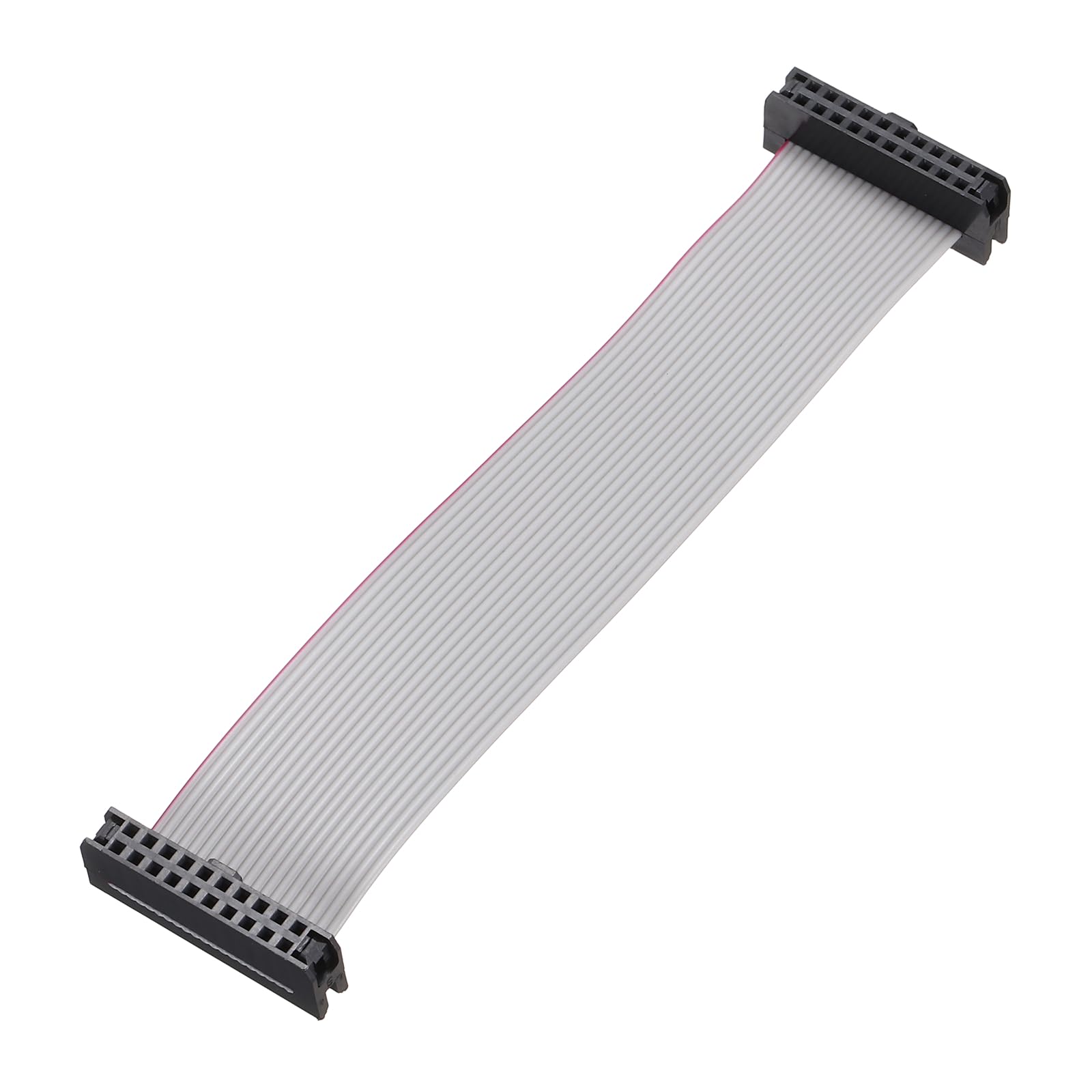 sourcing map IDC - Cavo piatto a nastro, 20 pin, passo 2 mm, lunghezza 10 cm, da FC a FC doppio femmina, cavo a nastro piatto per elettronica industriale, grigio
