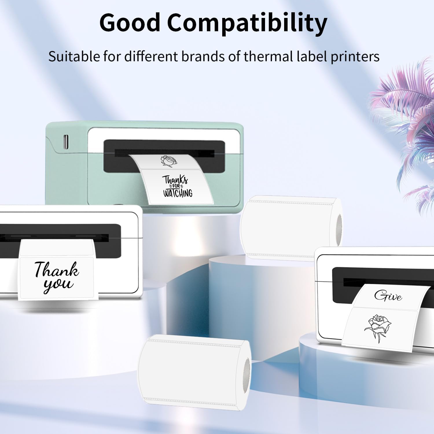 3x2 Inch Transparent Thermal Labels Stickers, Self-Adhesive Clear Waterproof Stickers for Logo Design, Direct Thermal Labels- 200 Sheets - Image 5