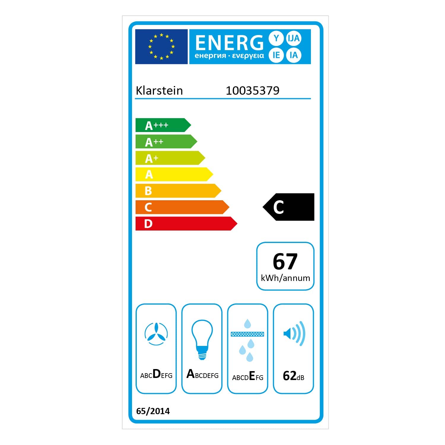 Klarstein Skyfall Smart - Cappa a Isola, Controllo Manuale o per App, 45 x 42 cm (ØxL), Sospesa, Ricircolo/Scarico, 3 Livelli, 402 m³/h, 200 W, Luce LED, Classe Energetica C, Nero