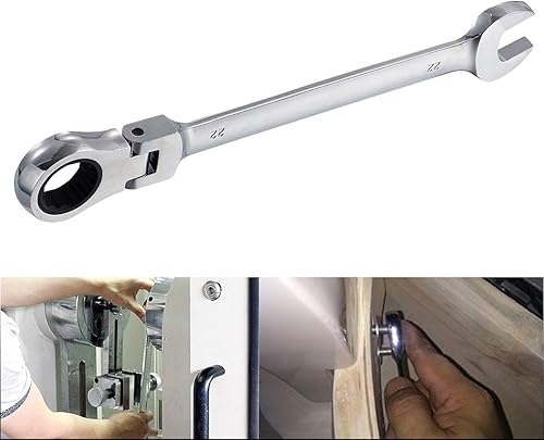 Miniatura 8 de KATUR Juego de llaves de trinquete de 0.866 in con cabezal giratorio flexible, llave combinada de trinquete, herramienta métrica de acero al cromo