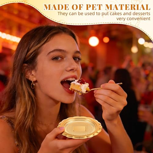 Miniatura 7 de 20 mini bases de pastel de mousse doradas, mini tablas para pasteles, exhibidores de postres, bases de pastelería para hornear cocina (3 pulgadas)