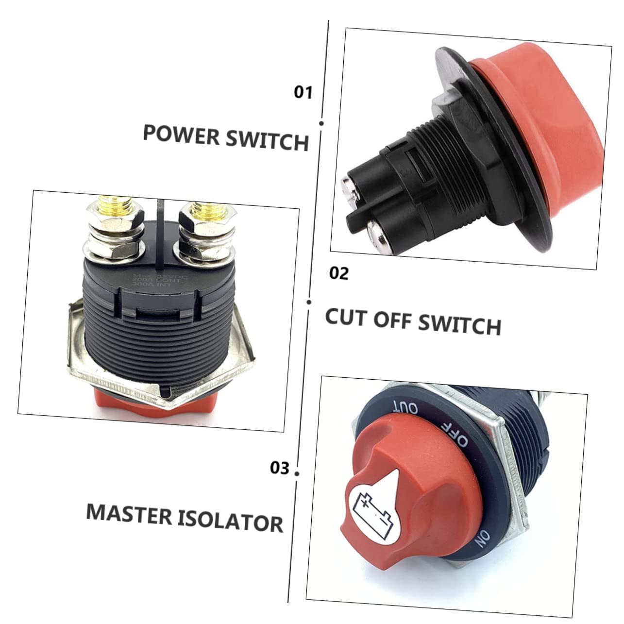 Gatuida 12v-24v Rv Battery Disconnect Switch Low Voltage Disconnect for Car Boat ATV Utv