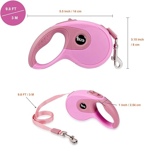 Miniatura 3 de Secfanya Correas retráctiles para perros, correa para mascotas para perros pequeños, medianos y grandes de hasta 33 libras, mango antideslizante,