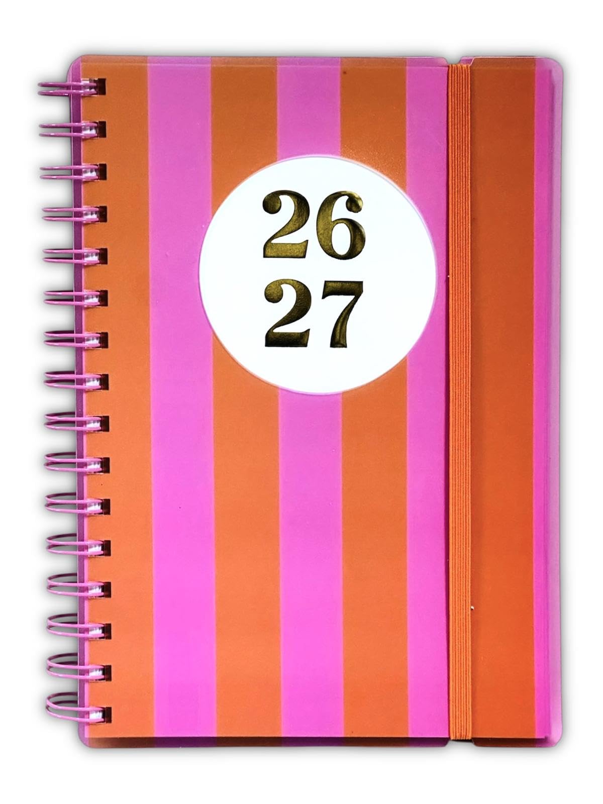PaulStore 2026-2027 A5 Academic Die-Cut PP Diary Day a Page (A5 Day A Page) (Stripes)