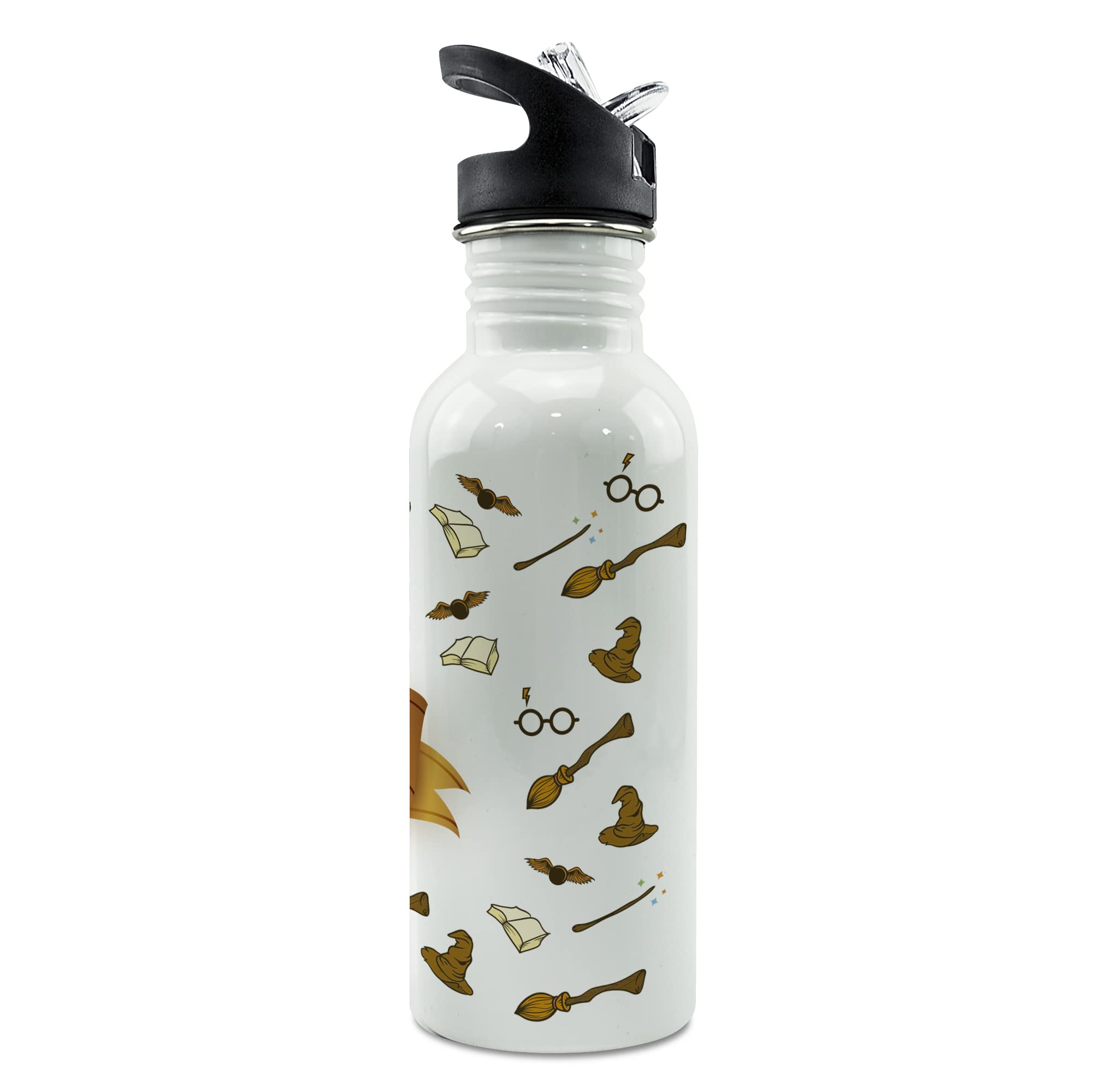 LolaPix Botella personalizada. Botella acero inoxidable. Libre BPA. Capacidad 600ml. Regalos personalizados para fans. Botella Straw Stop. MAGO