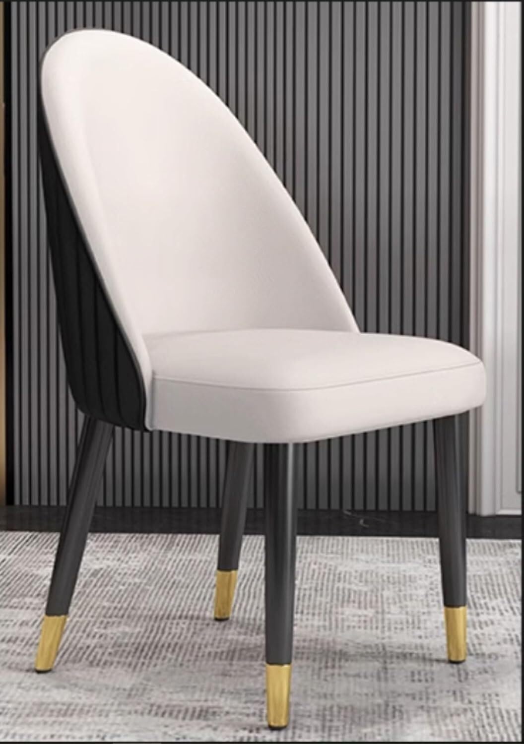 Chaise de salle à manger en cuir lot de 2 sièges design avec pieds métal