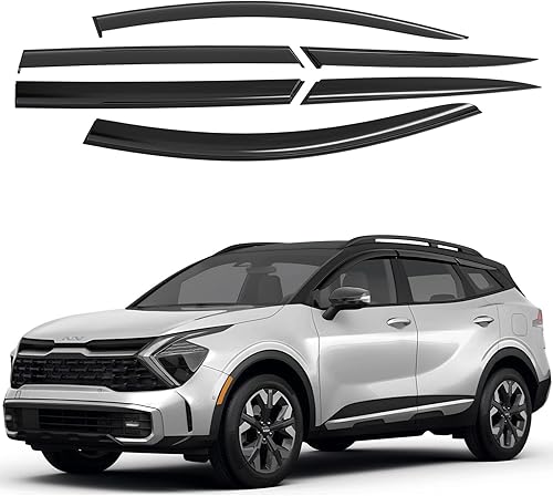 GrandWheel Co - Deflectores de visera de ventilación de ventana lateral tintados ahumados, protectores de lluvia compatibles con Kia Sportage