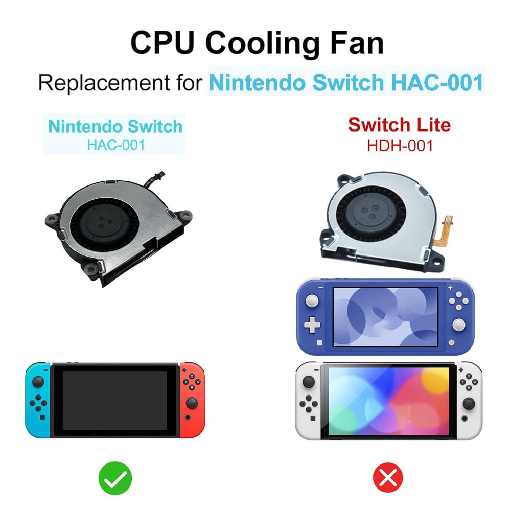 New Replacement Internal Cooling Fan Compatible with Nintendo Switch NS HAC-001 2017 Console (with Thermal Paste, Screwdriver and Spatula)