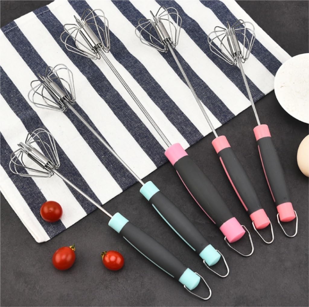 Varillas de Batir para Cocinar Batidor De Huevos Semiautomático De Acero Inoxidable, Herramienta For Mezclar Huevos En Crema, Tipo Prensa De Cocina Casera Huevos, Espumar, Batir(31x6.5cm)