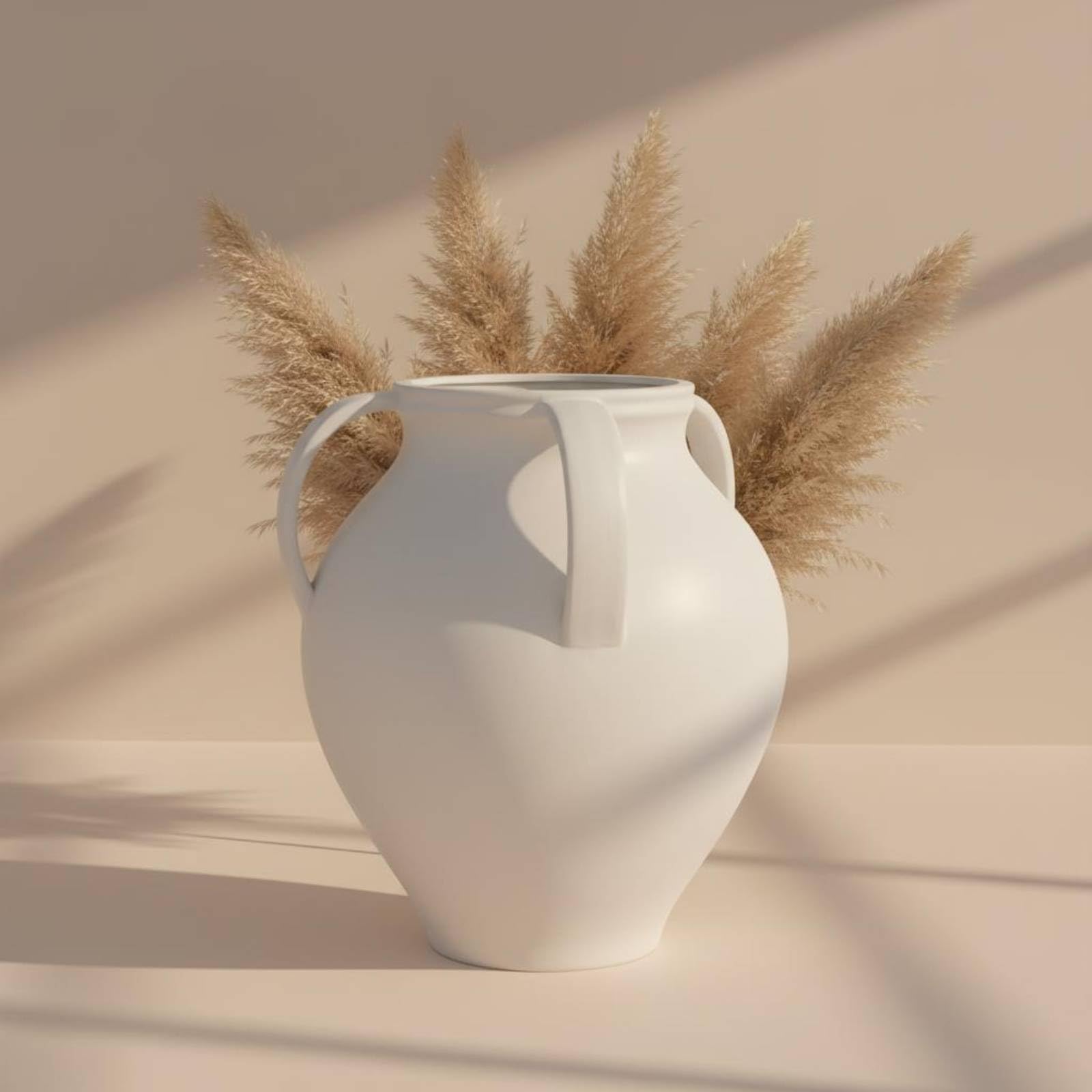 F Fityle Jarrón de Cerámica Jarrón Florero Vasija Centro de Mesa con Forma Redondeada Textura Artesanal Que Aporta Acabado Mate Adecuado para Flores Secas y Artificiales Salón Mesa Recibidor, Negro