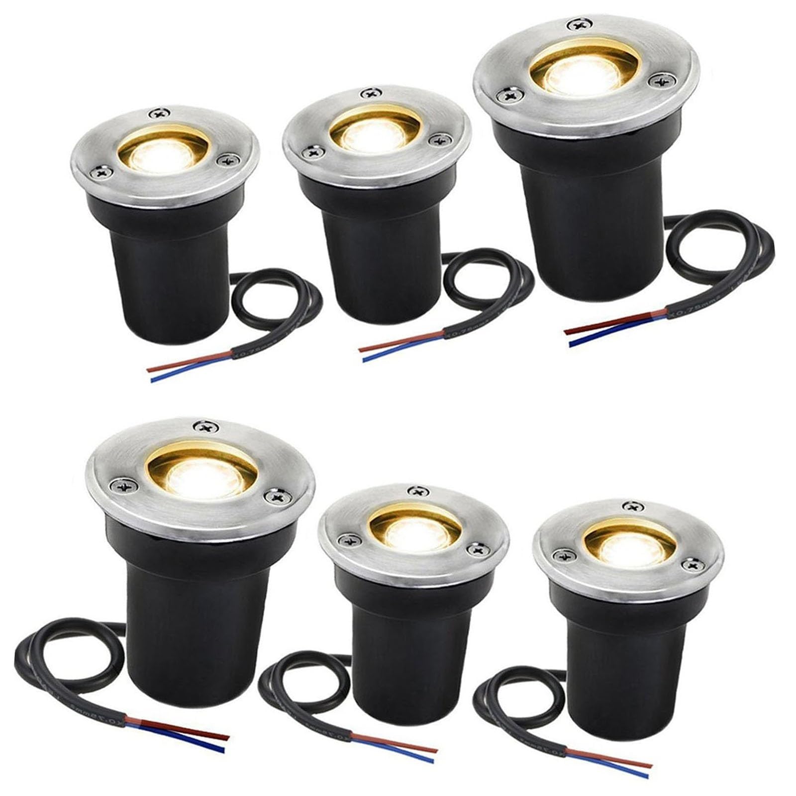 Lot De 6 Spots De Sol - Projecteur LED D'extérieur 1 W, Étanche IP67, pour Éclairage De Pavage, Terrasse, Marches, Jardin, Pelouse Et Paysage(White,12v-24v(1W))