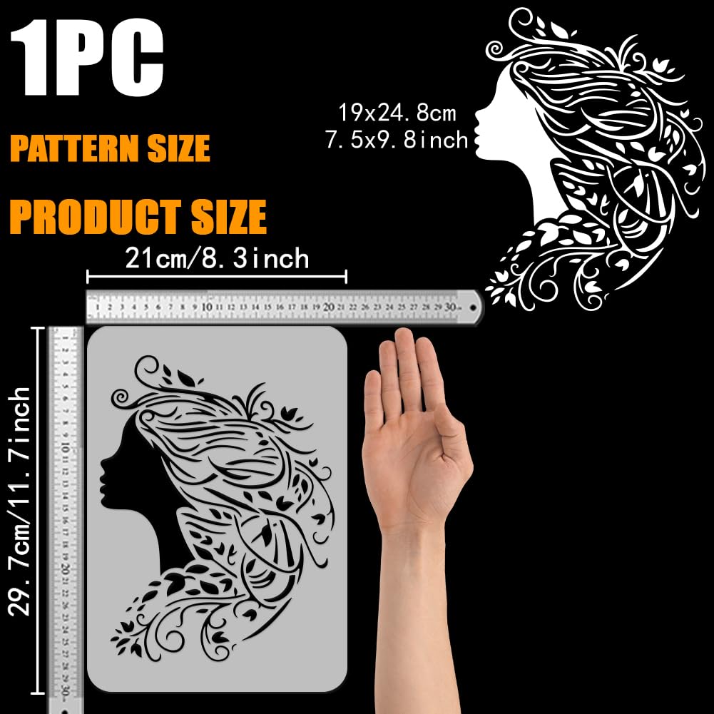FINGERINSPIRE Baum Frau Malschablone 21x29.7 Cm Aus Produktbild-Vorschau 2