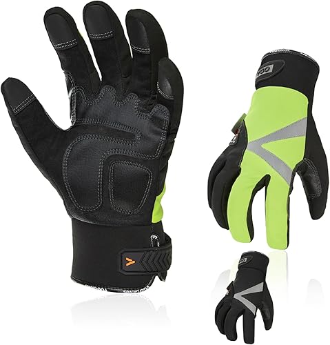 Vgo... 2 pares de -4 o superior 3M Thinsulate C100 guantes de trabajo cálidos de cuero sintético forrados, inserción impermeable (SL8777FW) disponible en Yaxa Peru