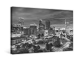 Tulsa Skyline Black and White Wall Art Night Downtown Cityscape Posters Prints on Canvas 1 Piece Tulsa Oklahoma USA Wall Painting Tulsa Skyline Wall Art for Living Room Framed Ready to Hang 12X16 INCH
