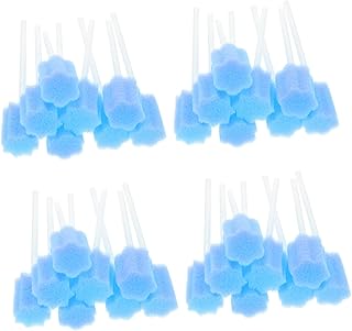 minkissy 50 Peças Esponja Em Bastão Esponja Dental Não Tratada Cotonete Bucal Para Idosos Cotonetes De Limpeza Bucal Esponja Em Bastão Para Limpeza Bucal Cotonete Bucal Palha Oral