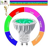 Vista 4 de Bombilla LED MR16 (base GU10), regulable, 120 voltios, verde, 6 vatios (equivalente a 50 vatios), carcasa de aluminio, bombilla LED MR16 de 40