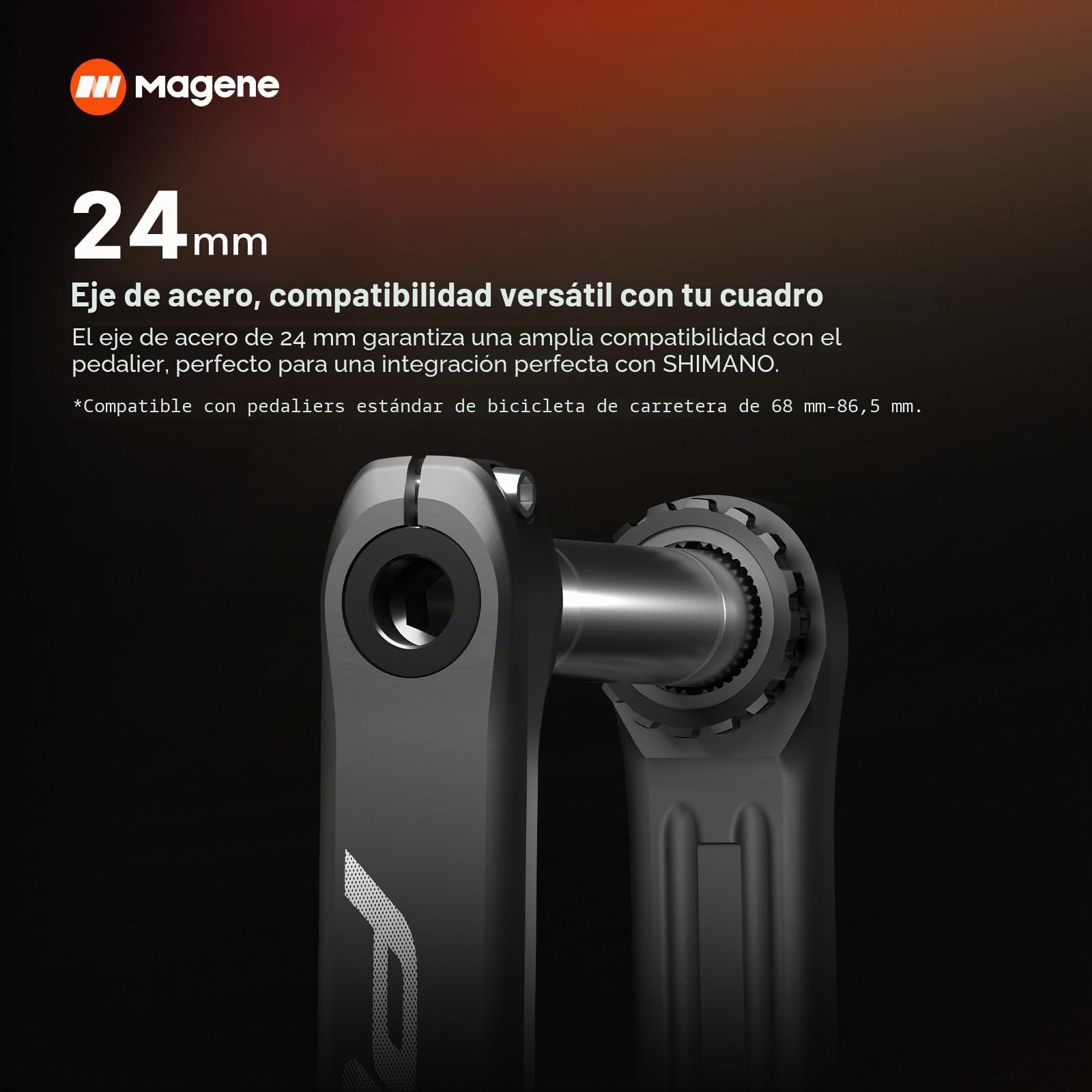 Magene PES P515/P505 Spider Medidor de Potencia y Juego de Bielas para Ciclismo, Base de 4 Tornillos, 110BCD, Pedalier con Equilibrio de Cadencia y Eje de Acero de 24 mm