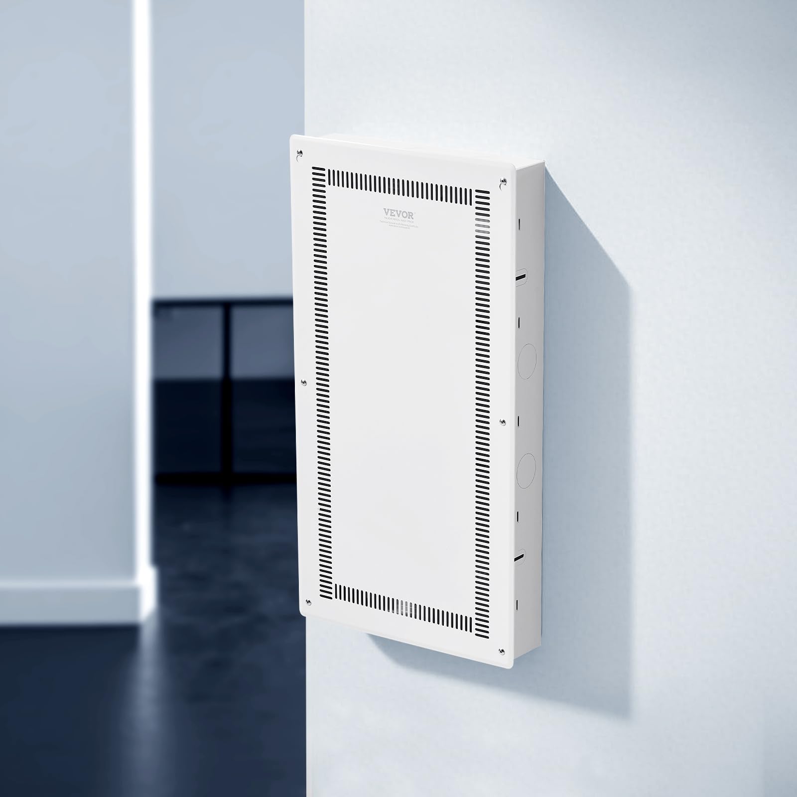 VEVOR Boîtier multimédia structuré, 71,1 cm, boîte multimédia encastrée avec couvercle, kit de gestion de câbles à montage mural, armoire multimédia à câblage structuré, acier laminé à froid, pour TV
