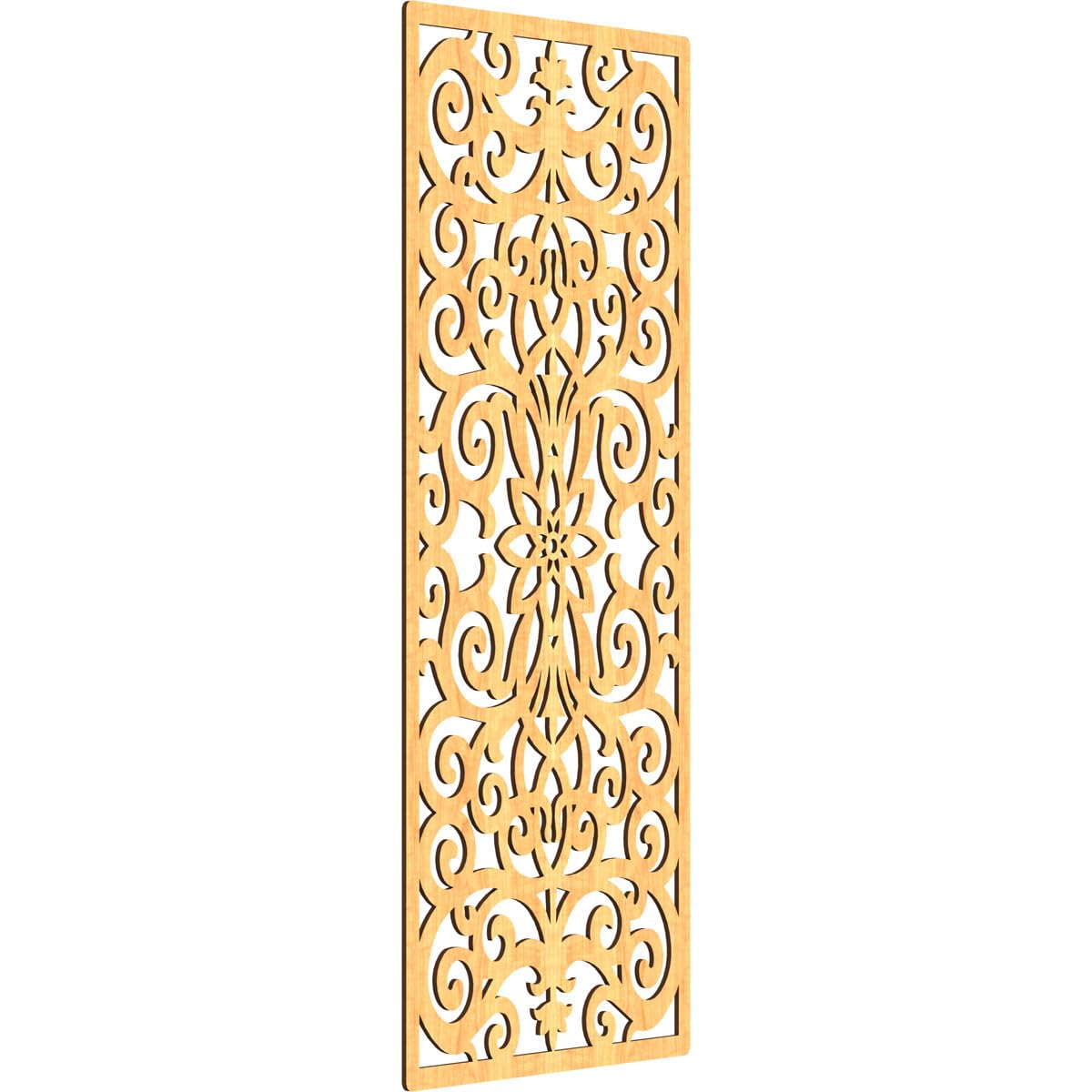 Buel Decorative Pierced Fretwork Wood Wall Panels, 25 3/8"W x 64 3/8"H x 3/8"T, Cherry