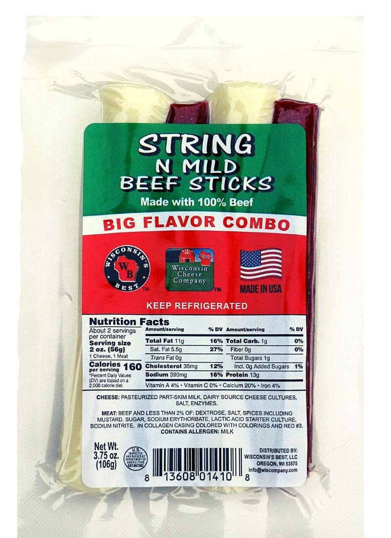 3.75oz. String N Stick Big Combo Packs 12CT - WISCONSIN'S BEST AND WISCONSIN CHEESE COMPANY | Bulk F