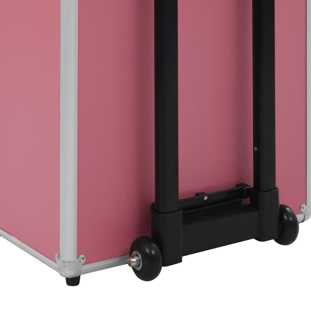 Mangloder - Valigetta cosmetica in alluminio nero per viaggi, conservazione e manutenzione, impermeabile, con ruote, gradini, cassetto, ideale per bellezza, igiene, trucco, rasoio, spazzolino da denti