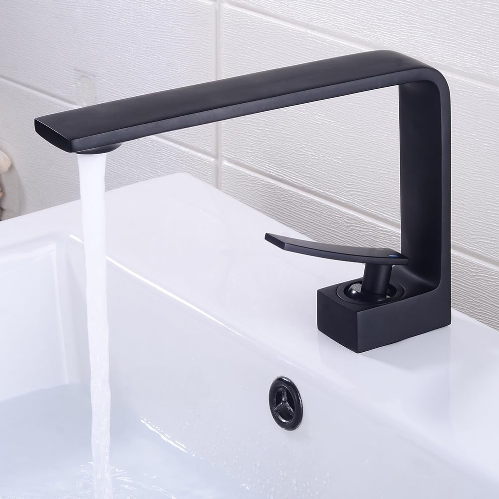 Robinet de lavabo mitigeur chaud et froid en laiton chromé brillant
