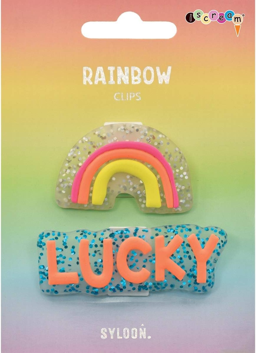 iscream Mini Memos Lucky Rainbow Mini Glittery Binder Clips