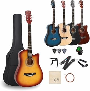 アコースティックギター セット 38インチ 初心者 アコギ バスウッド&テックウッド材 練習用 弦楽器 フォークギター スチール弦 おしゃれ 小学生 大人兼用 人気