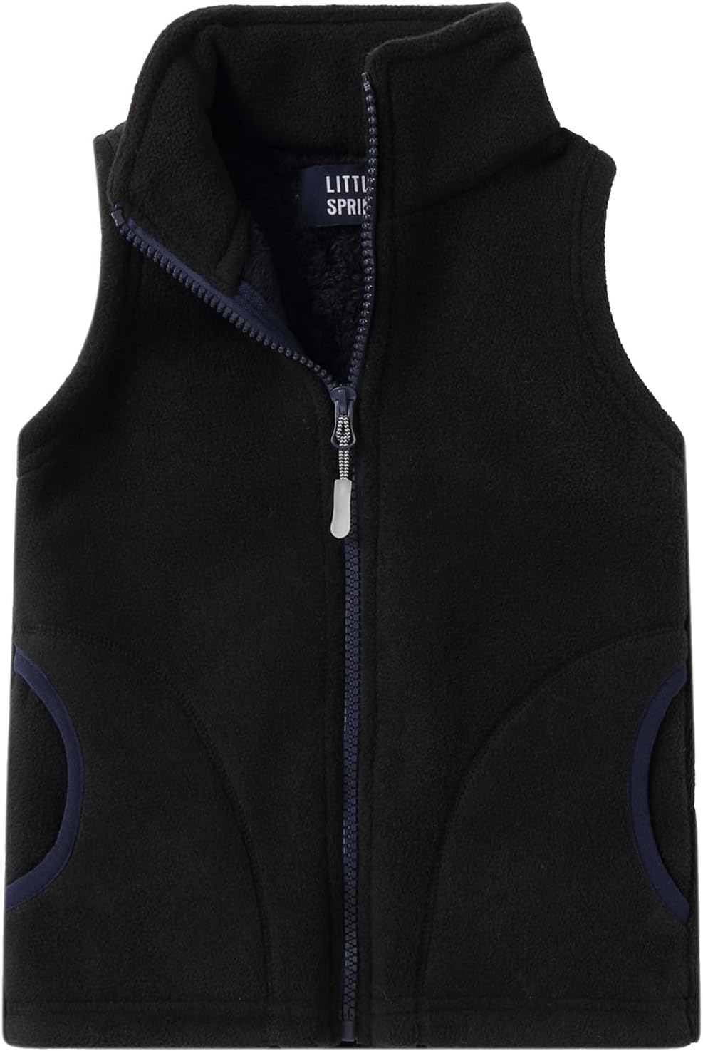 LittleSpring Kids Fleece Vest with Fur Lined Zip Up Thickening Winter Sleeveless Jacket LittleSpring Kids Fleece Vest with Fur Lined Zip Up Thickening Winter Sleeveless Jacket
