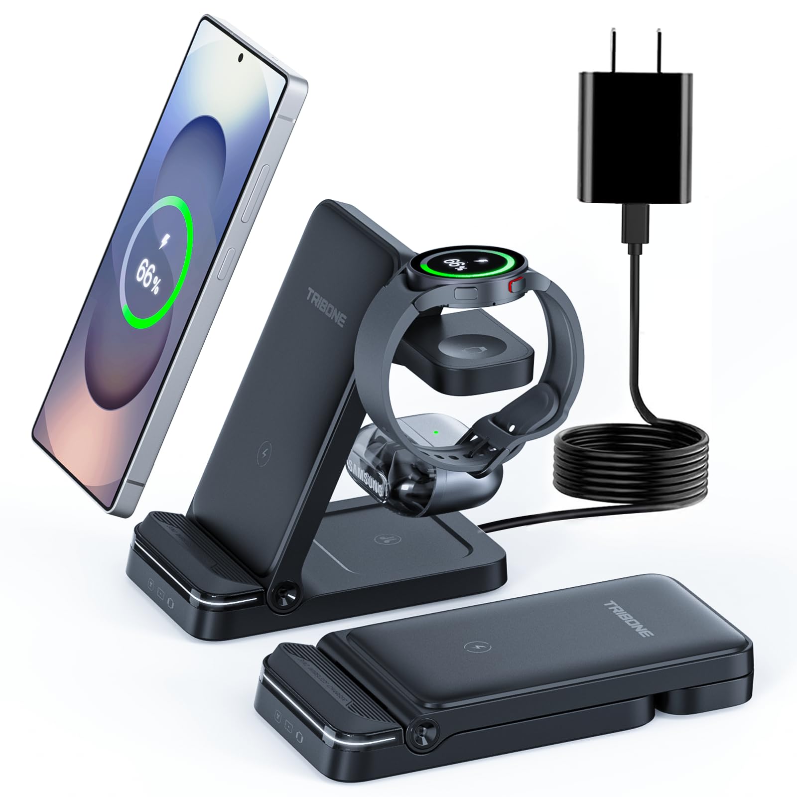 Amazon.com: Wireless Charger for Samsung, 3 in 1 Wireless Charging