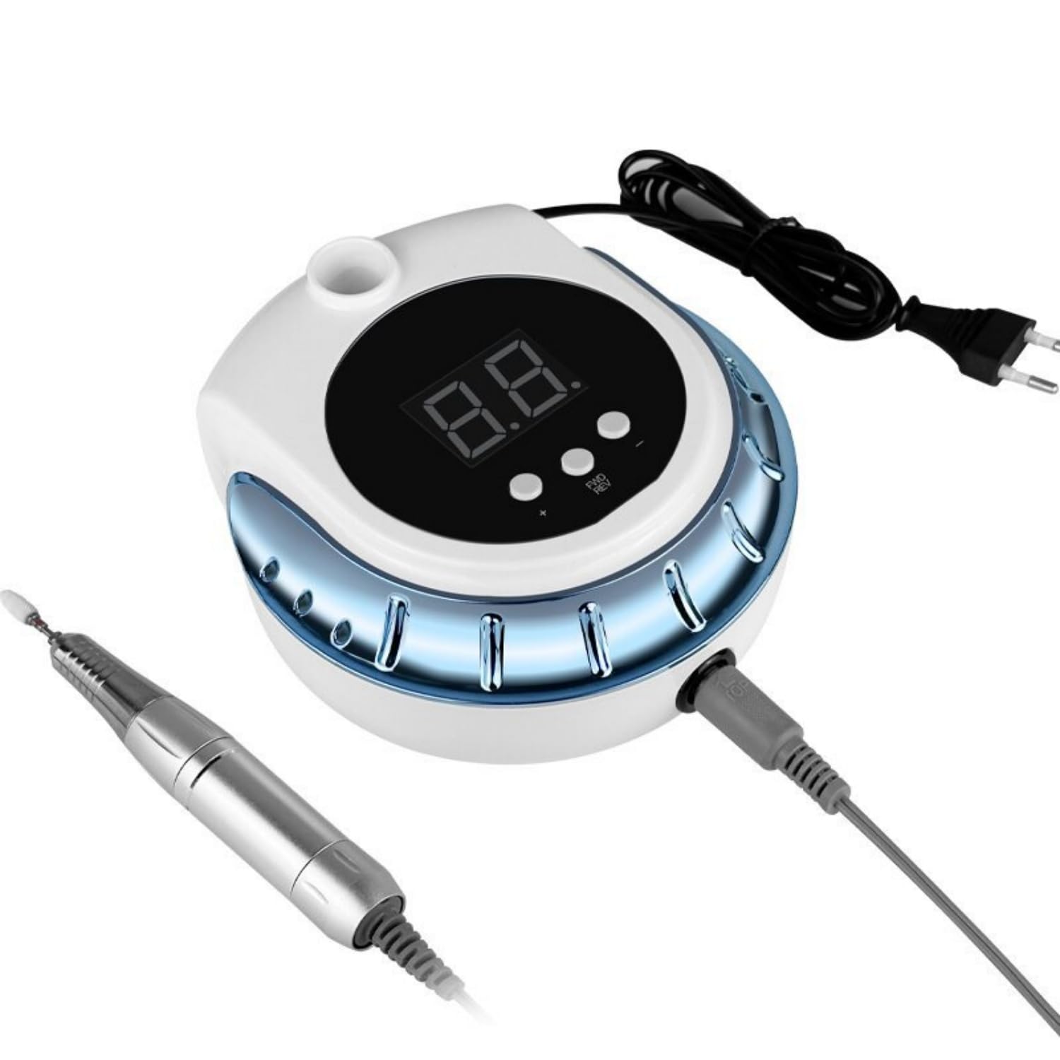 Fresa per Unghie Professionale Portatile 45000 Giri Lima per Unghie Elettrica con 6 Punte e Velocità Regolabile per Acriliche Gel, DIY Manicure Pedicure Salone Casa-Grey
