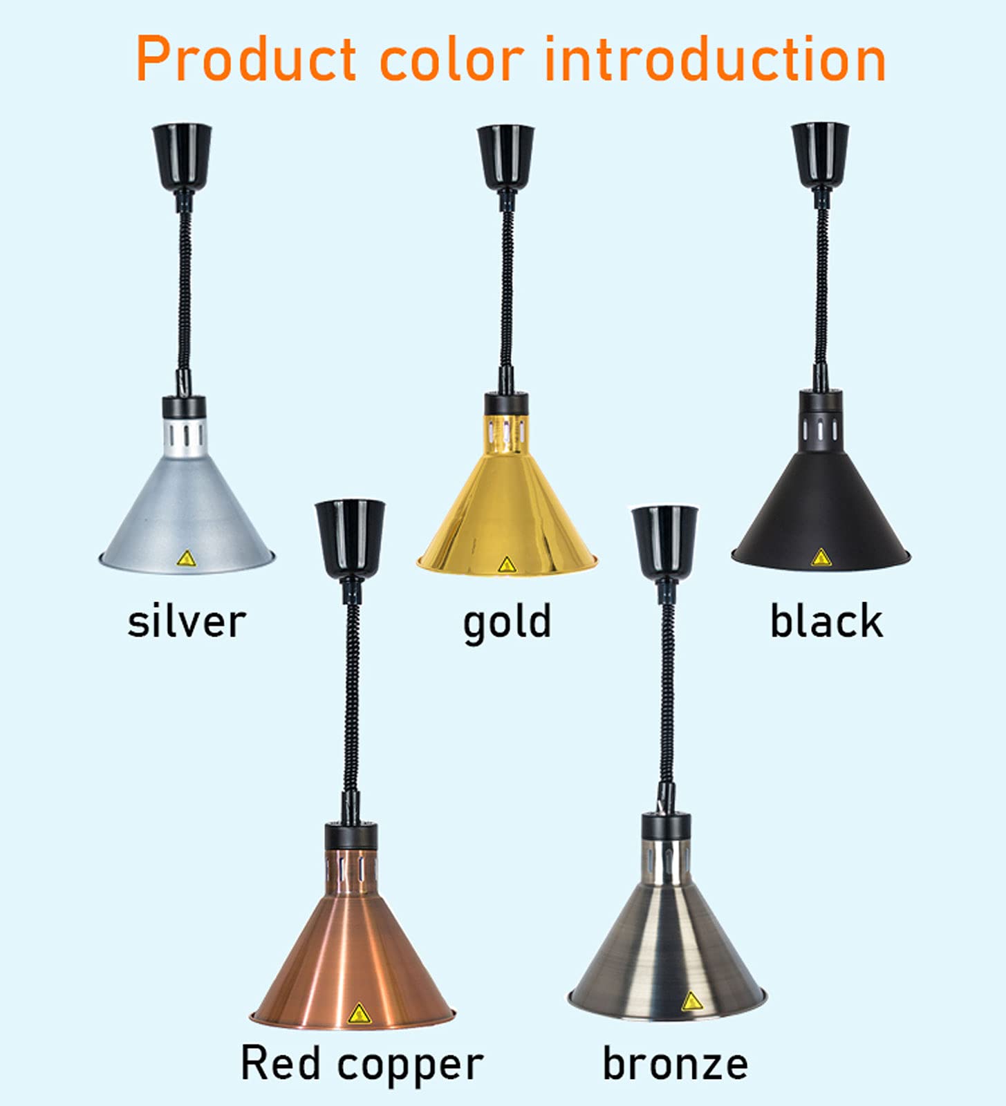 Lampa grzewcza do potraw, 60 ~ 180 cm, zwijana, do celów gastronomicznych, lampa wisząca do restauracji, do utrzymywania ciepła pizzy stekowej (czarna)
