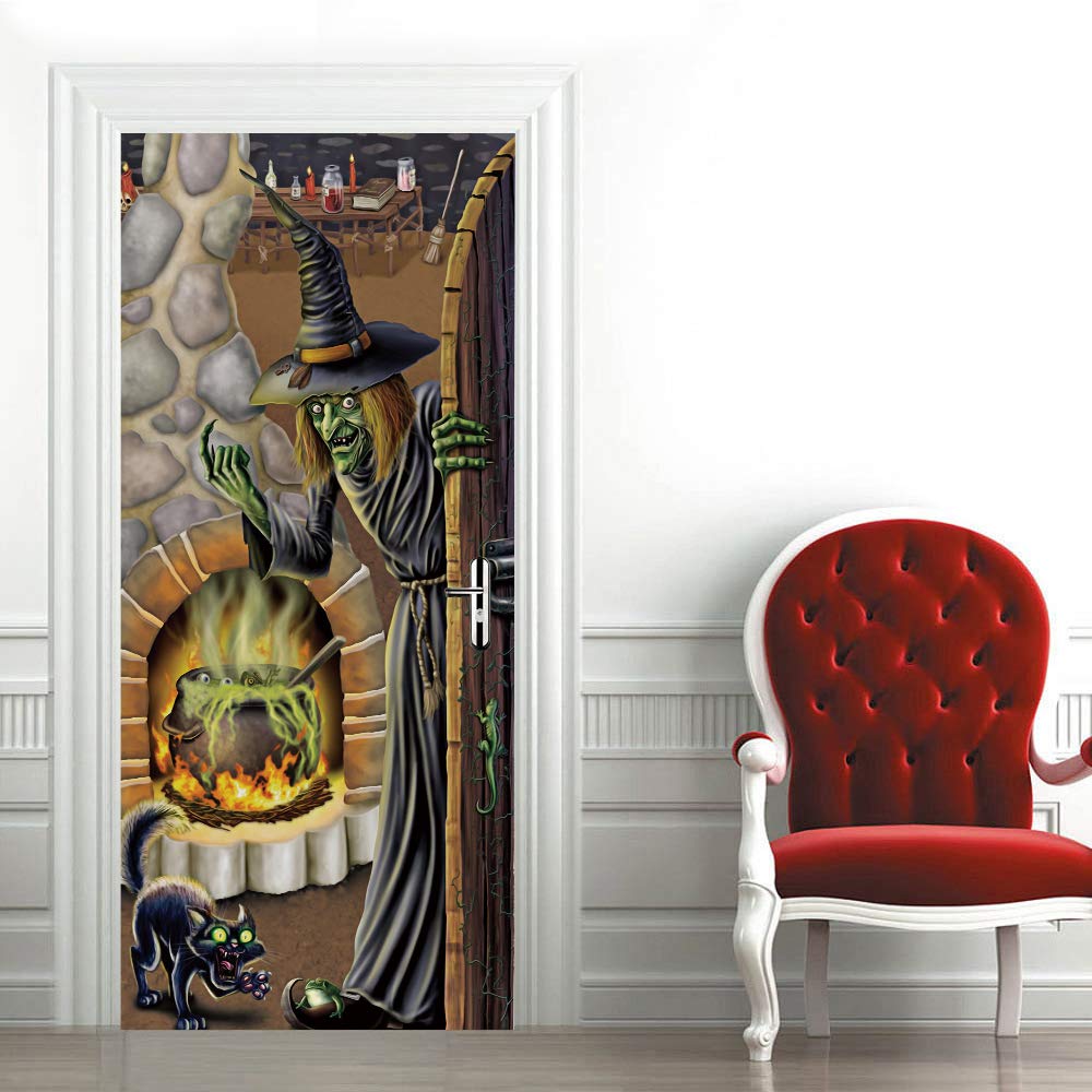 Vinyle affiche de porte auto-adhesif impermeble au design de la Veille d Halloween