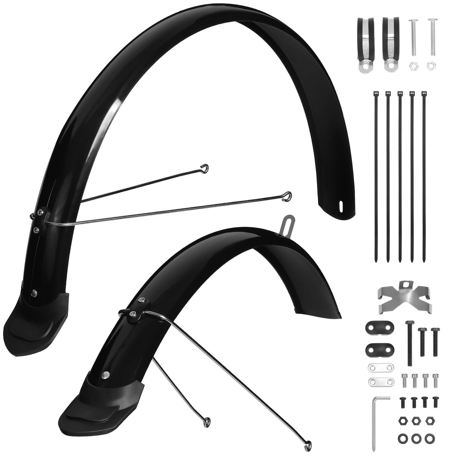 Juego de Guardabarros Flexibles Abs para Bicicleta de Montaña 26 Pulgadas