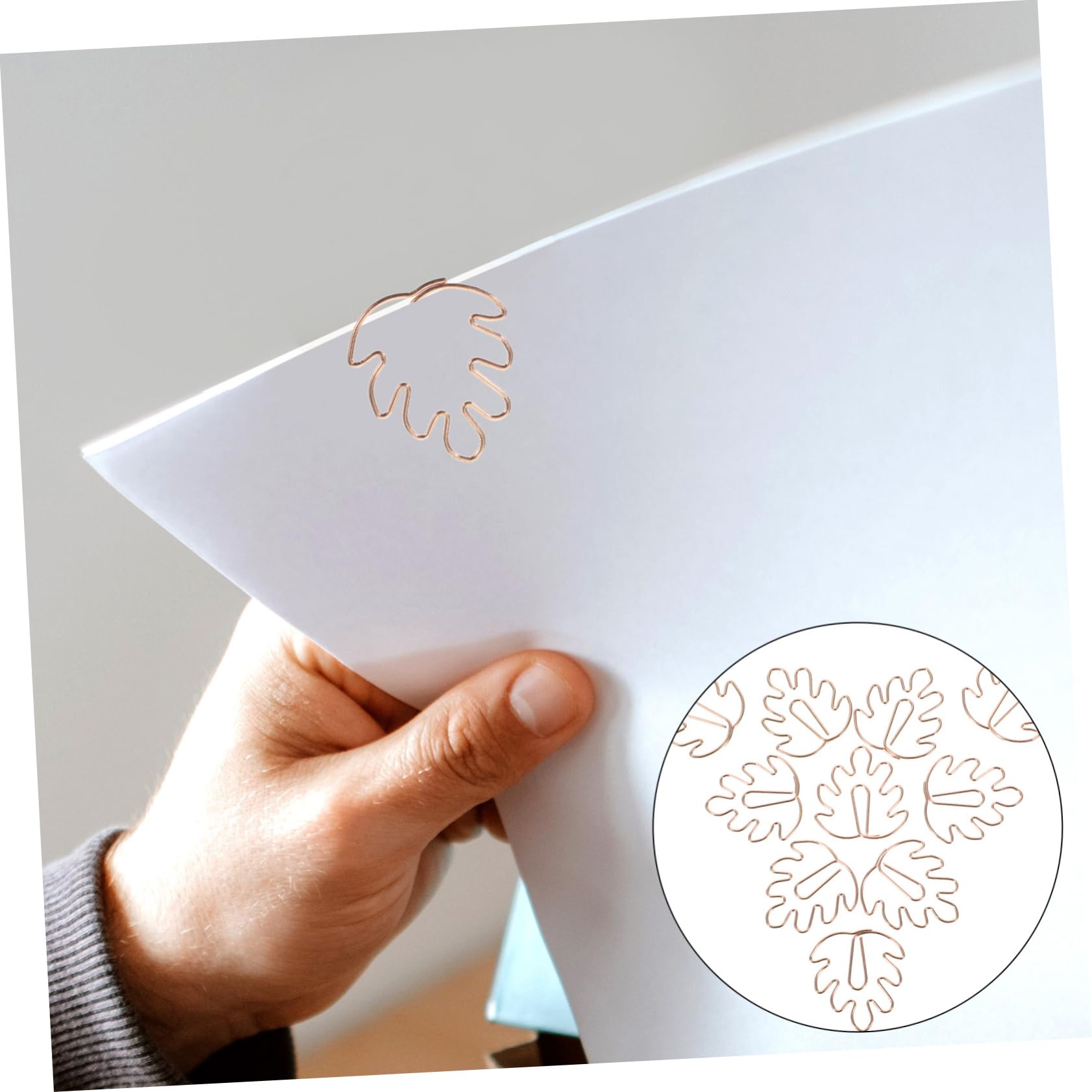 NUOBESTY 5 Sätze Schildkrötenblatt-büroklammer Große Büroklammern Mini-bindeklammern Befestigungselemente Seitenmarkierungsclips Büroklammer-lesezeichen Planke Eisen Golden 20 Stück * 5