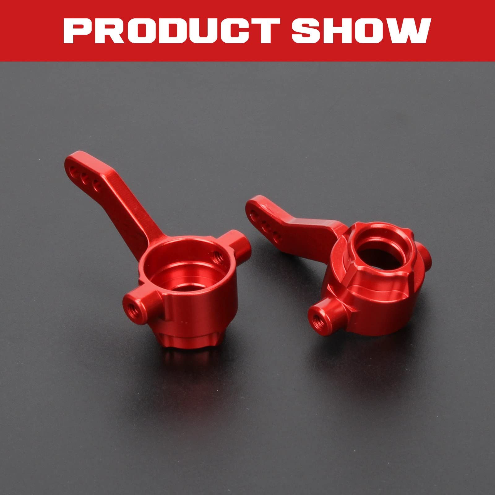 RCAWD Bloques de dirección de aleación para 1/10 ARRMA 3s y Mega550 Vorteks Senton Granite Big Rock Typhon actualizar parte 2pcs/set (rojo)