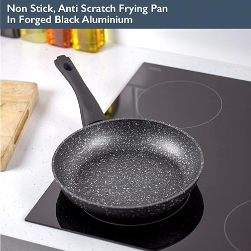 Miniatura 7 de Blackmoor Sartén  mármol negro de 11 pulgadas, antiadherente y antiarañazos, mango de tacto fresco, adecuado para inducción, quemadores eléctricos y