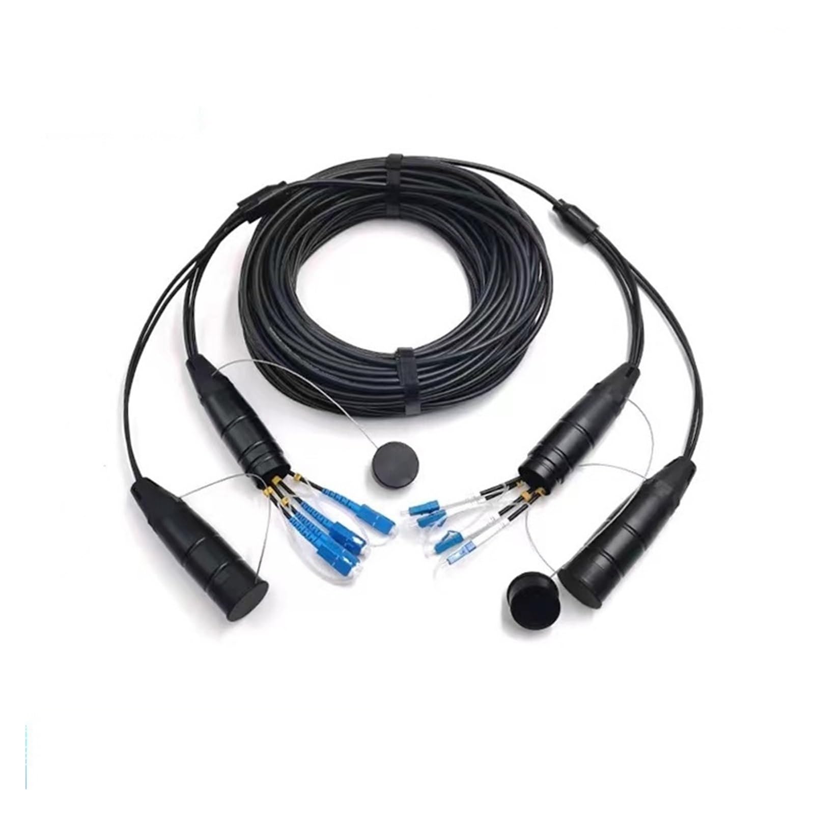 Cordon de raccordement extérieur 50 m 4/6/8 cœurs blindé LC SC FC A SM LSZH TPU DVI connecteur étanche CPRI Jumper prolongateur de Fibre Optique(8 Cores LSZH LC-LC)