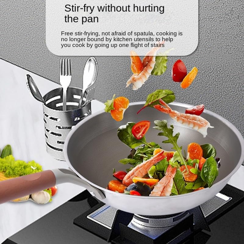 Wok de aleación con tapa y mango, antiadherente miniatura 4