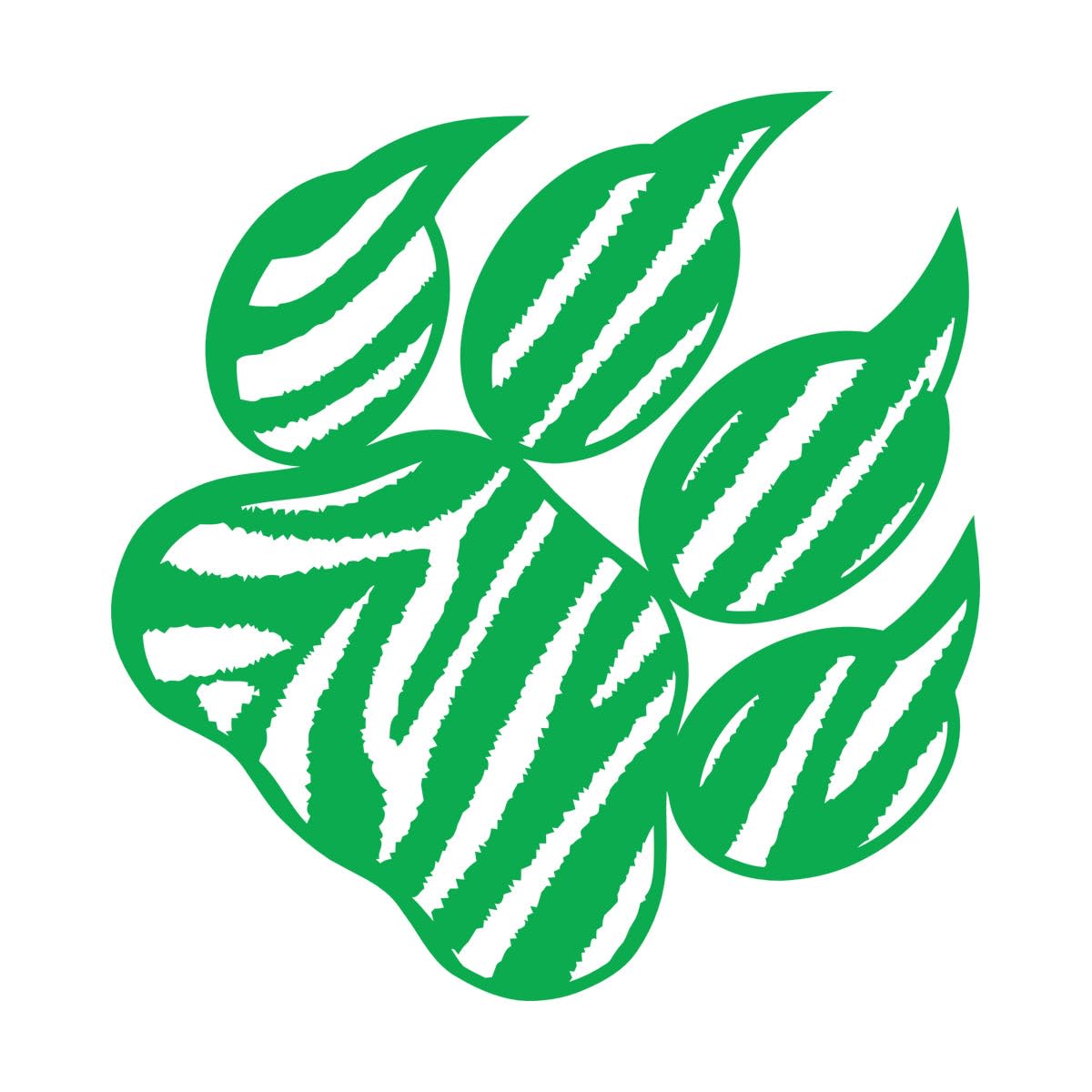 Vinyl Wall Stickers Pet Grooming Animal Paw Print Tribal Ornament 54x57.6cm Waterproof Large Green — image 1