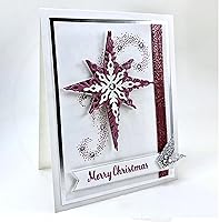 Vista 6 de Juego de 7 piezas de troqueles de metal con diseño de copo de nieve Starlight, troqueles de corte de tarjetas de copo de nieve de Navidad