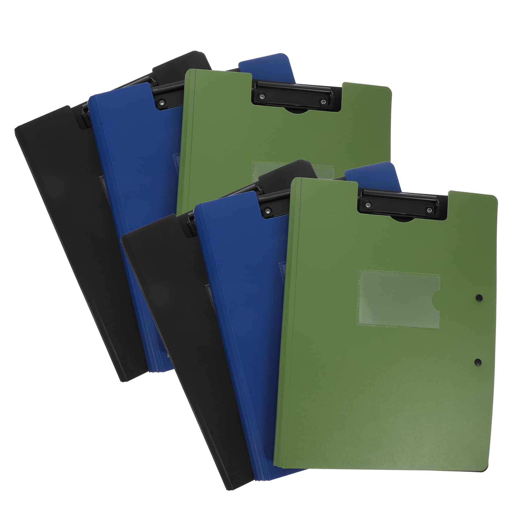 NUOBESTY 6pièces Porte-documents Pliable Plastique avec Double Pince Horizontale Étanche et Portable pour Bureau Soins Infirmiers et Organisation de Documents