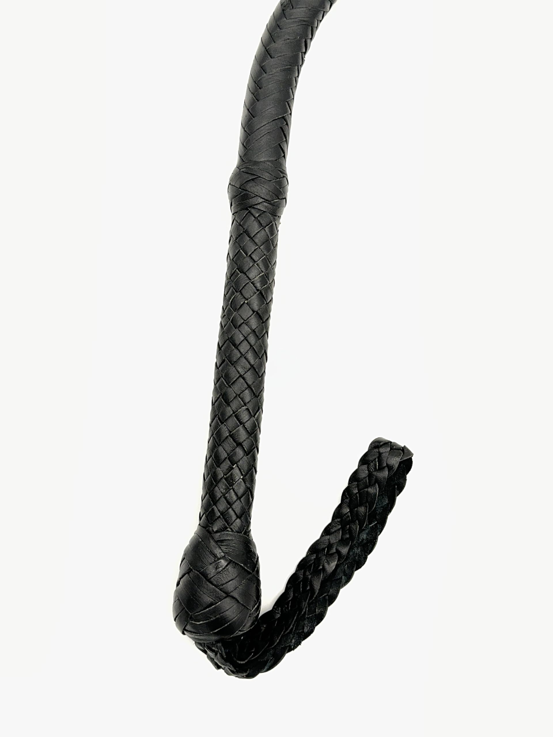 Fouet En Cuir De Vache Véritable De 1,8 M De Long, 12 Tresses, Noir