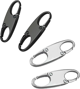 Zipper Clip Theft Deterrent,Double Opening Zipper Pull Replacement,Detachable Connectors Lock-Combo 4PCS