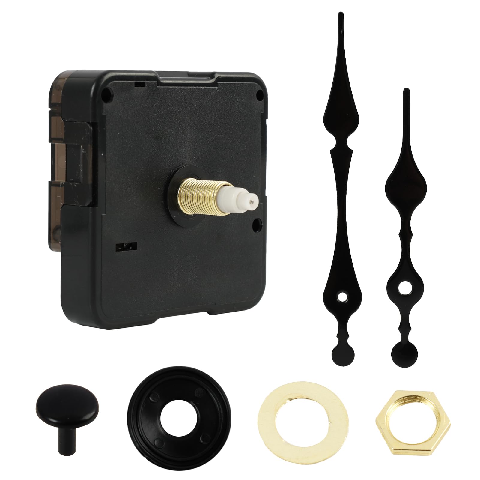 Cateye Clock Mechanisms Battery Powered, Replacement Clock Movement with Long Shaft and Hands Set, DIY Wall Clock Repair Parts for Craft Clocks and Home Decor, battery mechanism replacement