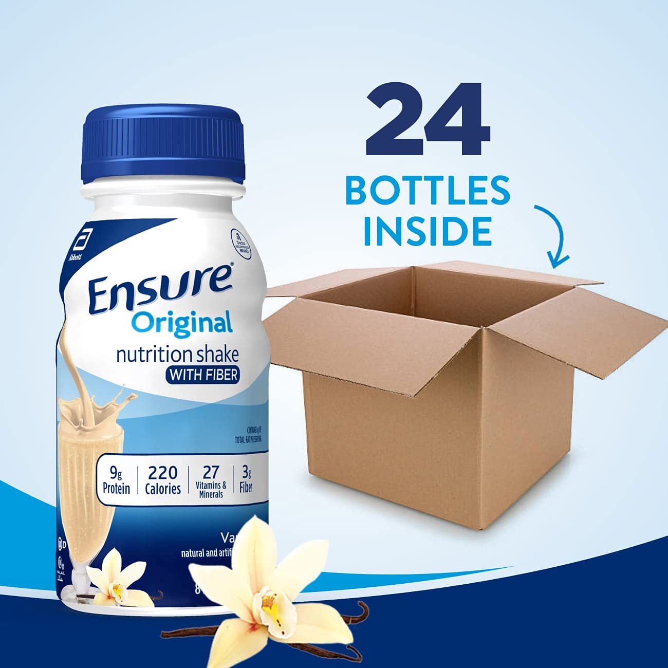 Ensure Original Nutrition Shake with Fiber, Small Meal Replacement Shake, Complete, Balanced